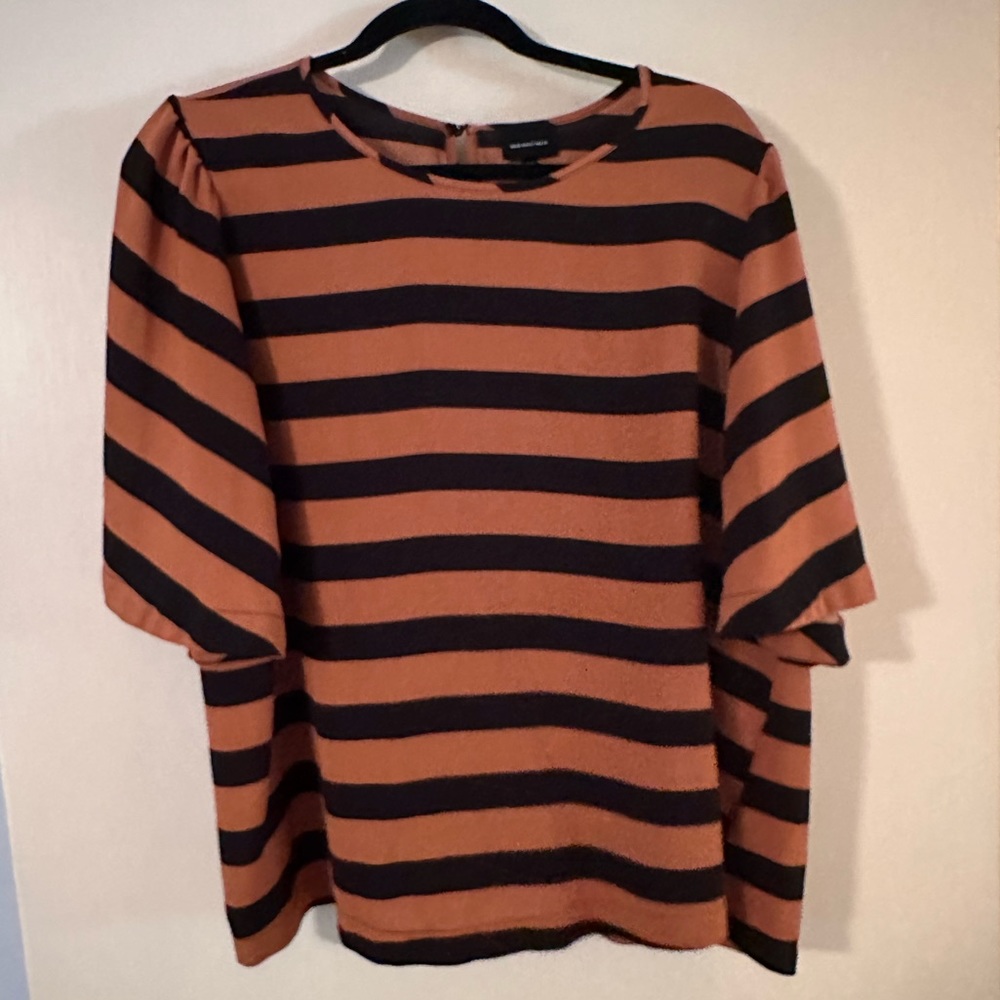 Rust and black blouse